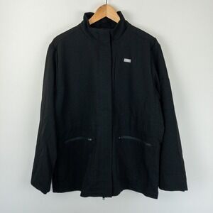 Figs Scrub Jacket Women's XL Black Page Technical Nurse Work Medical Pockets